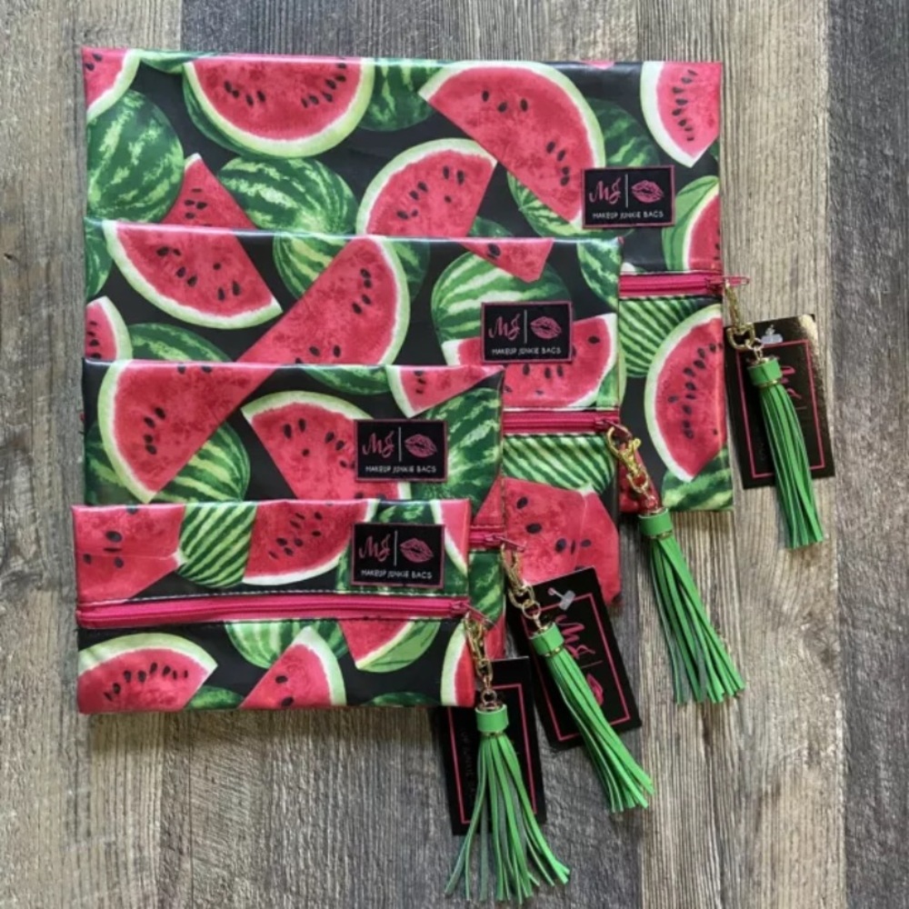 NWT watermelon print Makeup Junkie bag set!